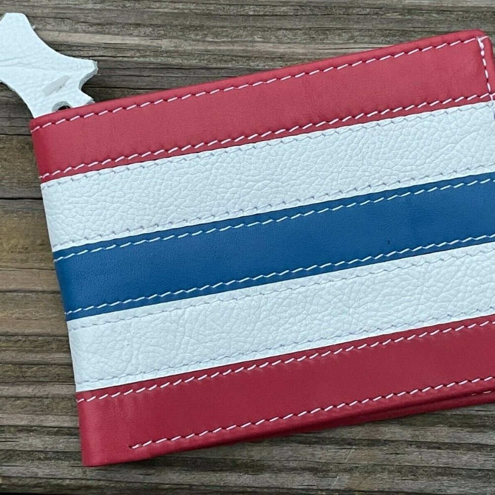 Valentines Wallet Bifold Card Holder Handmade Genuine Leather Men Purse Multi - Picture 1 of 10
